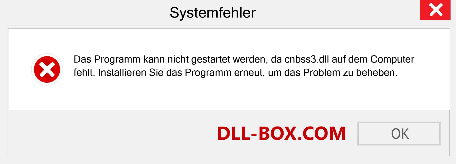 cnbss3.dll-Datei fehlt?. Download für Windows 7, 8, 10 - Fix cnbss3 dll Missing Error unter Windows, Fotos, Bildern